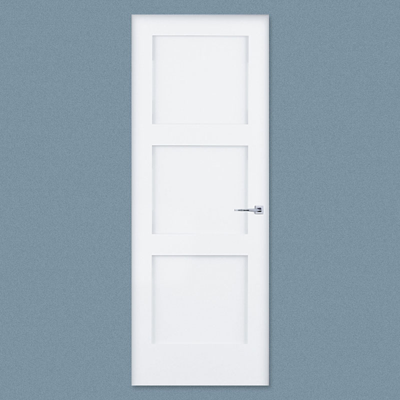 2080 LH 3PNL 25.5"X97.25" STILE AND RAIL EQUAL PANEL SHAKER 4 9/16 FINGER JOINT PRIMED JAMB US15 HINGES